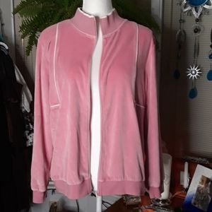 Sag Harbor Pink and White Hoodie Sweatshirt